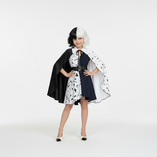 Kinder Kostüm Kleid Schwarz Weiß Karneval Mädchen