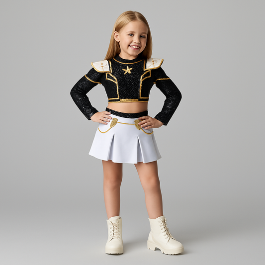 Halloween Cosplay Kostüm Kinder Schwarz Weiß