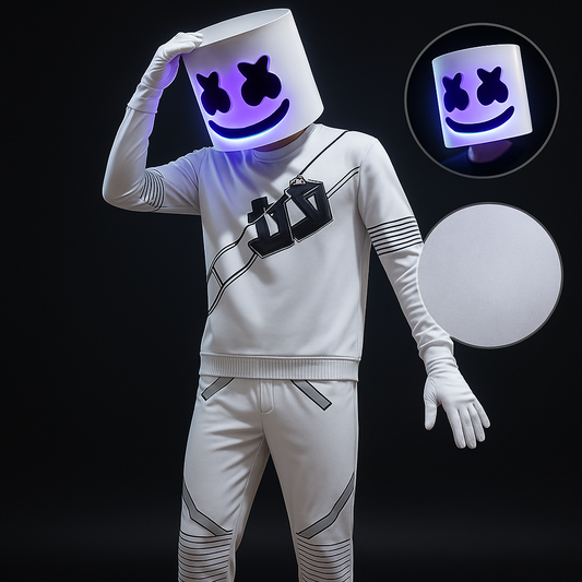 Halloween Kostüm DJ Polyester LED Helm Set