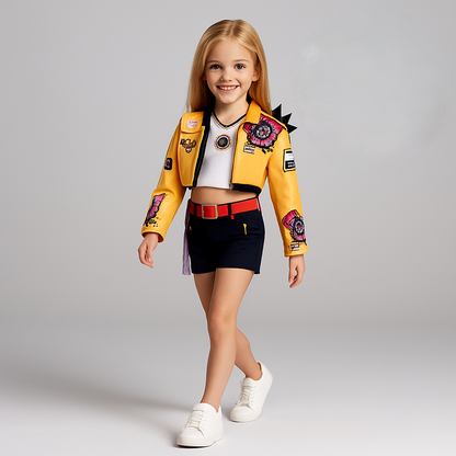 Halloween Kostüm Kinder Gelb Schwarz Cosplay