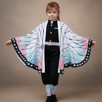 Halloween Kinderkostüm Schwarz Grün Kimono