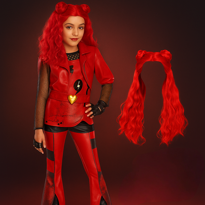 Halloween Kostüm Rot PU Leder Kinder