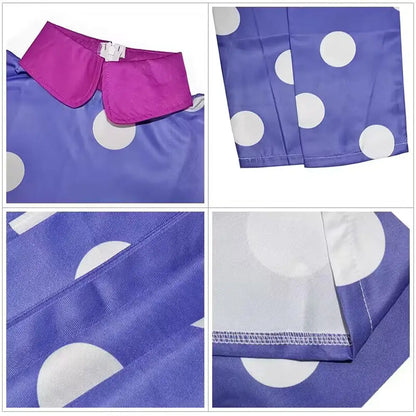Lila gepunktetes Kleid Kinderkostüm Karneval Halloween