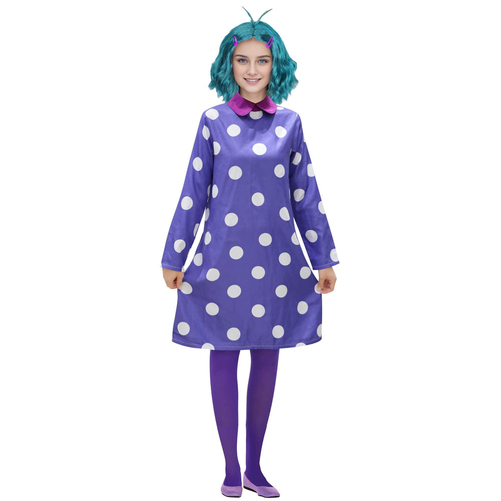 Lila gepunktetes Kleid Kinderkostüm Karneval Halloween