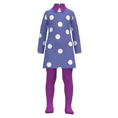 Lila gepunktetes Kleid Kinderkostüm Karneval Halloween