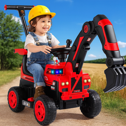 Kinder Elektrobagger Spielzeug 6V Sitzbagger mit Schaufel Licht