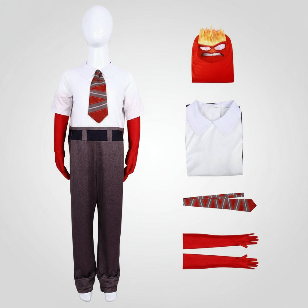 Kinder Erwachsene Cosplay Kostüm Set mit Maske Handschuhe Krawatte