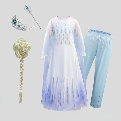 Kinder Prinzessin Kleid Blau Tüll Kostüm