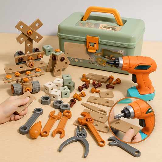 Kinder Werkzeugset Holz Baukasten Spielzeug