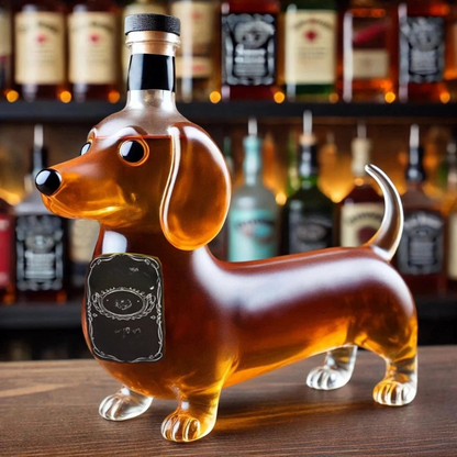 Kristall Whiskeykaraffe Hund Glas Dekanter