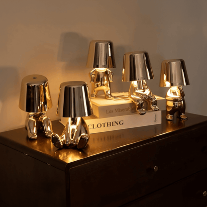 LED Tischlampe Gold Modern Design Figur