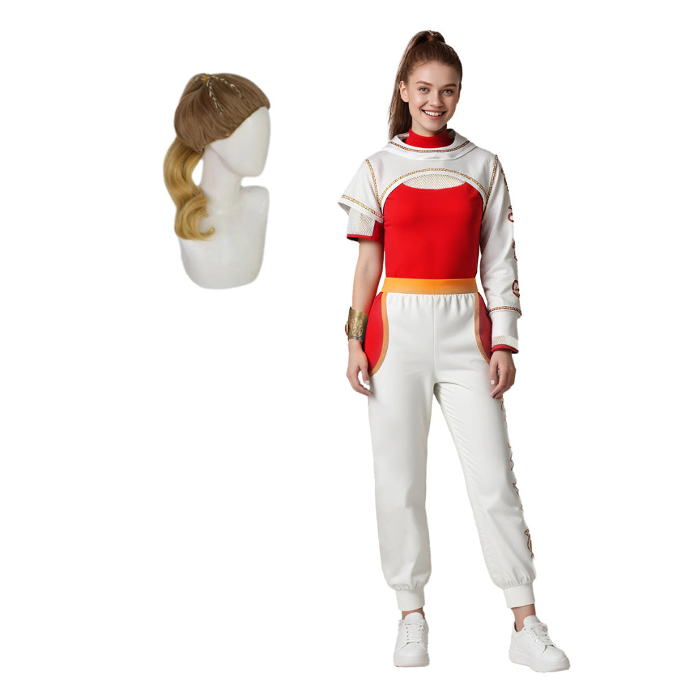 Kinder Superhelden Kostüm Set Weiß Rot Jacke Hose Halloween