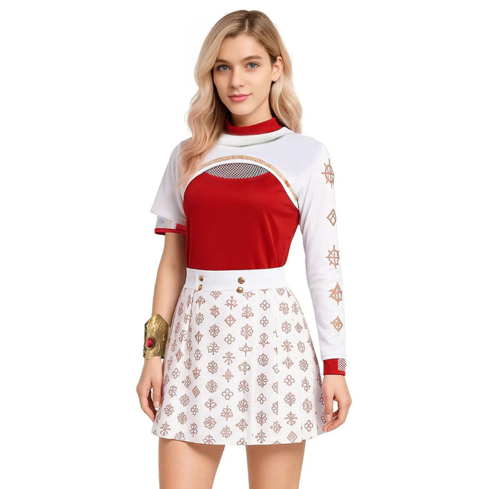 Kinder Kostüm Rot Weiß Vampir Outfit – Halloween Karneval Cosplay Kleid