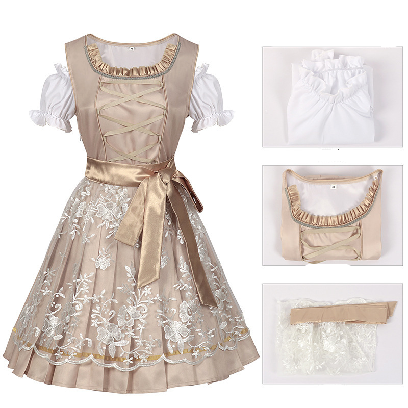 Damen Oktoberfest Kleid 2025 | Dirndl Set mit Bluse