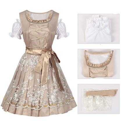 Damen Oktoberfest Kleid 2025 | Dirndl Set mit Bluse