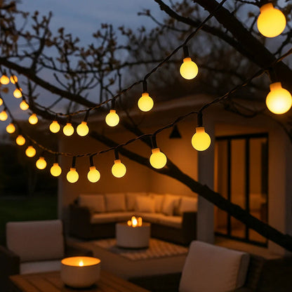 Solar LED Garten Lichterkette Außen Wetterfest