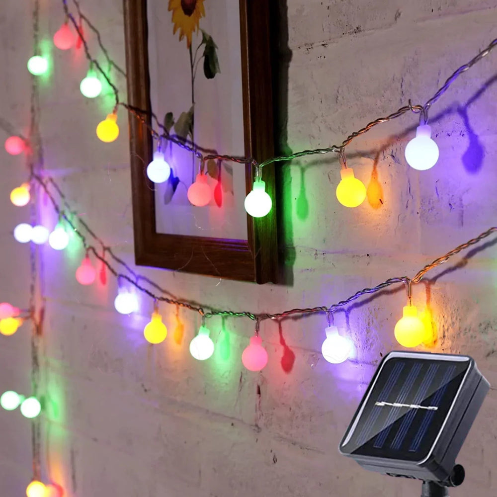 Solar LED Garten Lichterkette Außen Wetterfest