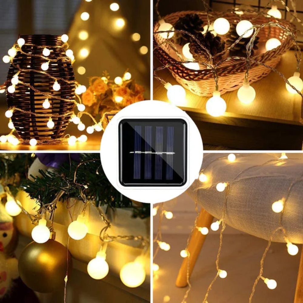 Solar LED Garten Lichterkette Außen Wetterfest