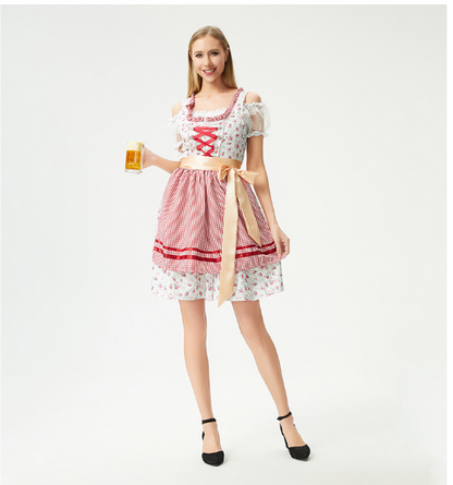 Damen Oktoberfest Outfit | Kurz Bestickt