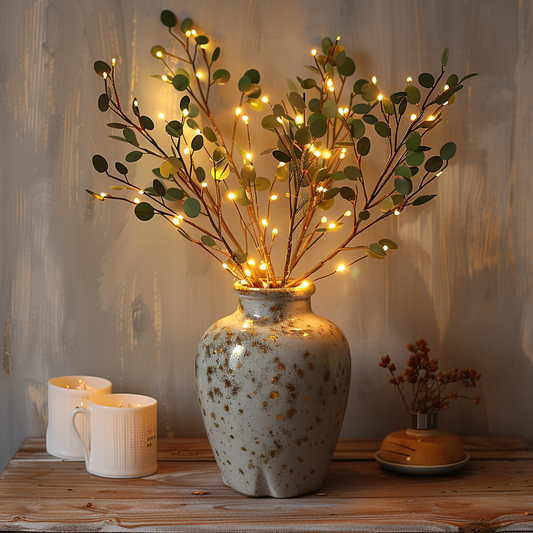 LED Deko Zweige Warmweiß Vase Beleuchtung