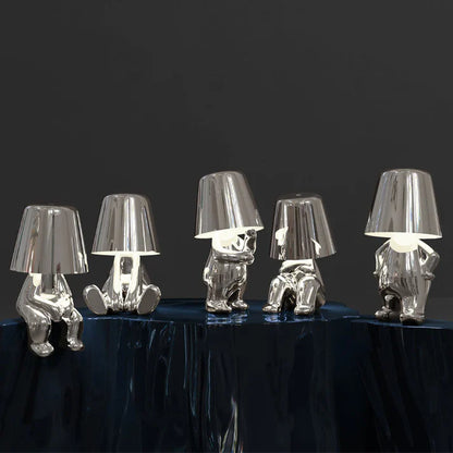 LED Tischlampe Gold Modern Design Figur