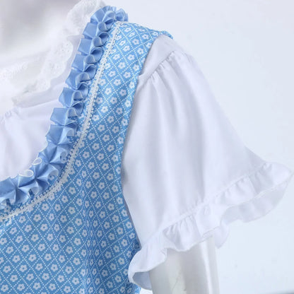 Damen Oktoberfest Spitzen Dirndl Kleid | Hochgeschlossen Midi
