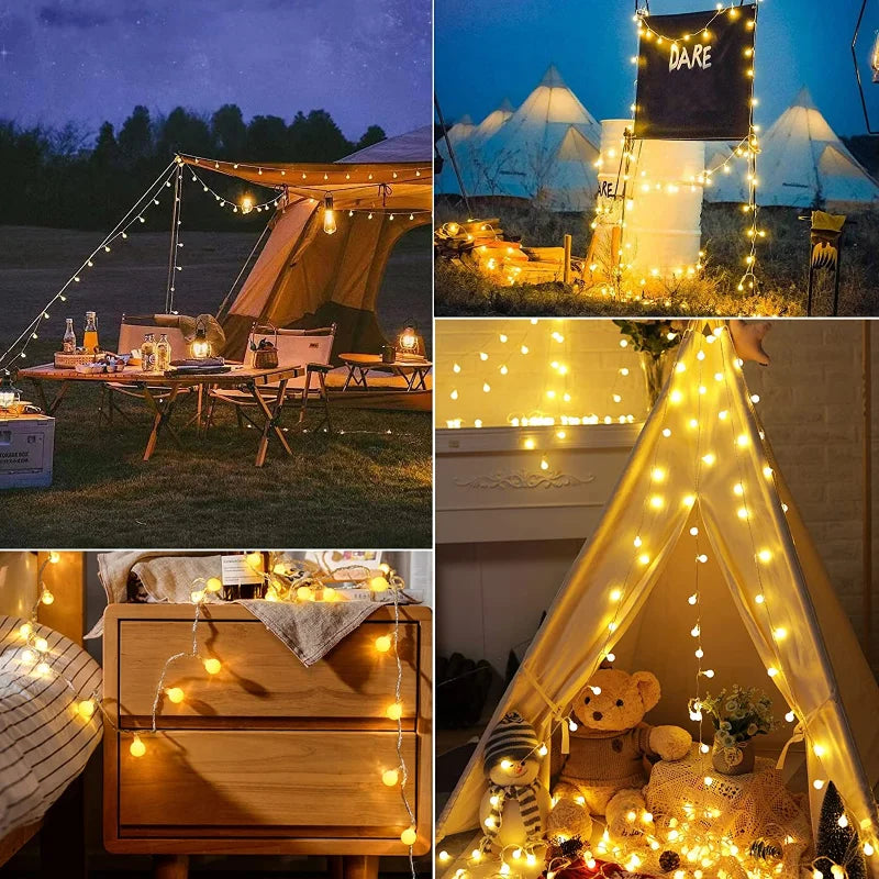 Solar LED Garten Lichterkette Außen Wetterfest