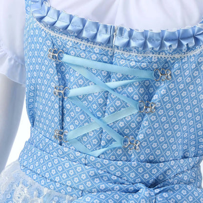Damen Oktoberfest Spitzen Dirndl Kleid | Hochgeschlossen Midi