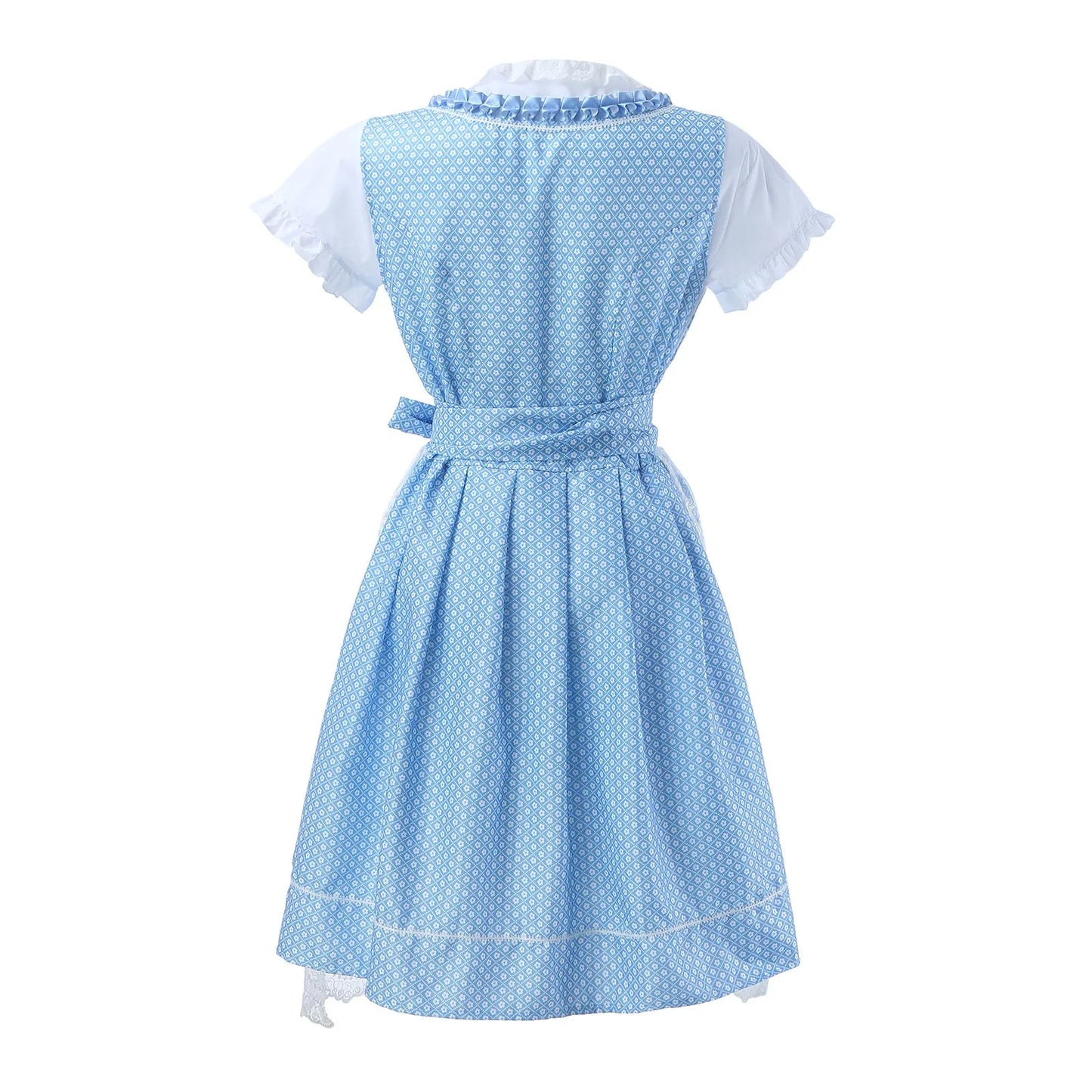 Damen Oktoberfest Spitzen Dirndl Kleid | Hochgeschlossen Midi