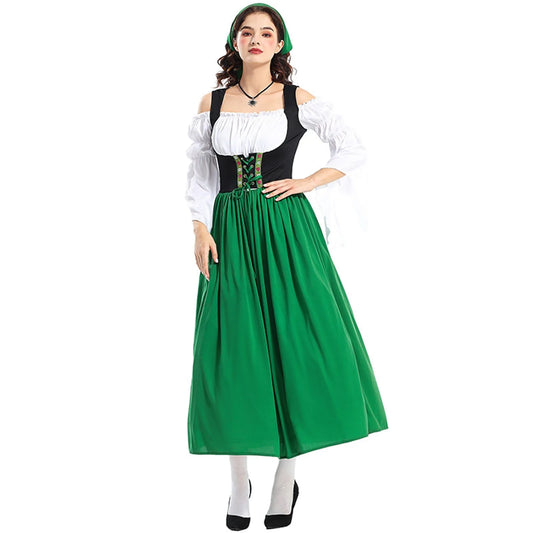 Damen Oktoberfest Dirndl Kleid | Traditionell, Schulterfrei Midi