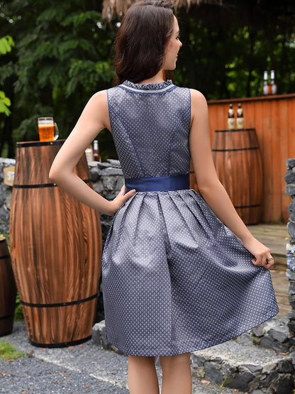 Damen Sommer Dirndl Kleid | Kurz Ärmellos