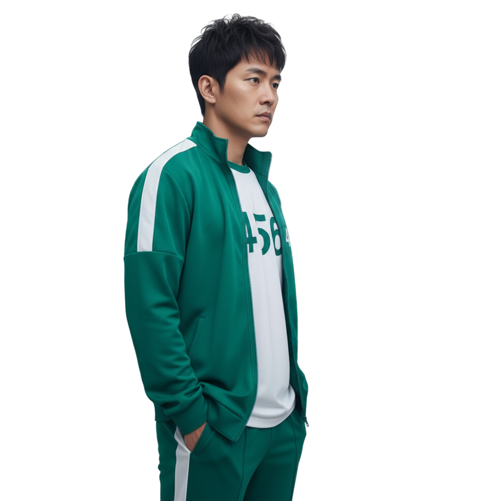 Herren Grüner Trainingsanzug Kostüm Polyester