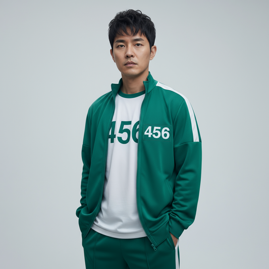 Herren Grüner Trainingsanzug Kostüm Polyester
