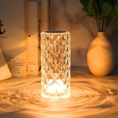 Tischlampe Acryl Kristalloptik mit Farbwechsel