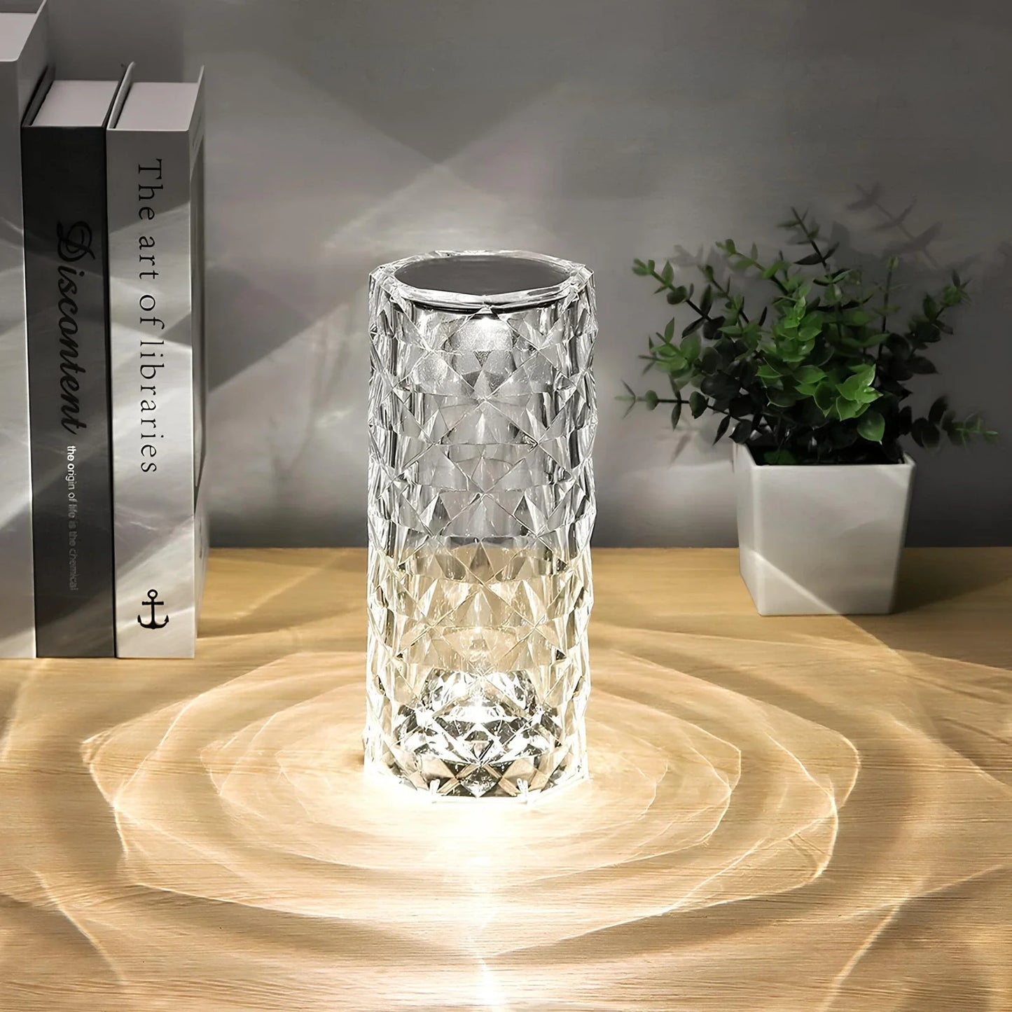 Tischlampe Acryl Kristalloptik mit Farbwechsel