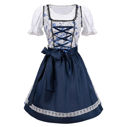 Damen Oktoberfest Dirndl Kleid 2025 Kurzarm Elegant