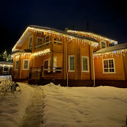LED Lichtervorhang Außen Warmweiß Wasserdicht