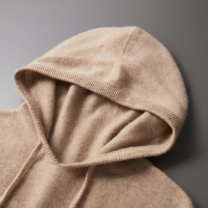 Herren Merino Wolle Strick Hoodie Pullover