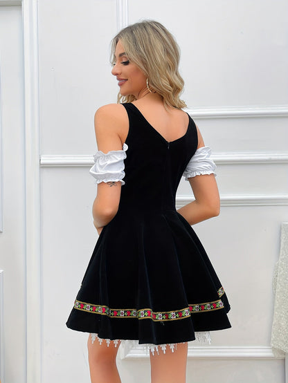 Damen Oktoberfest Trachtenkleid | Kurz Ärmellos