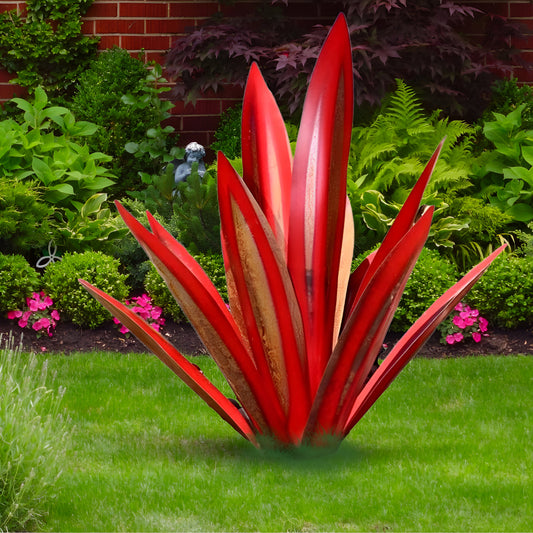 Metall Deko Agave Pflanze Garten Skulptur