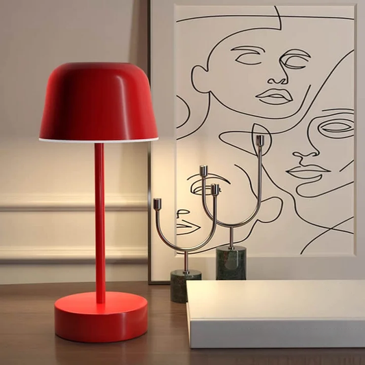 Tischlampe Modern LED Akku Touch Rot Design