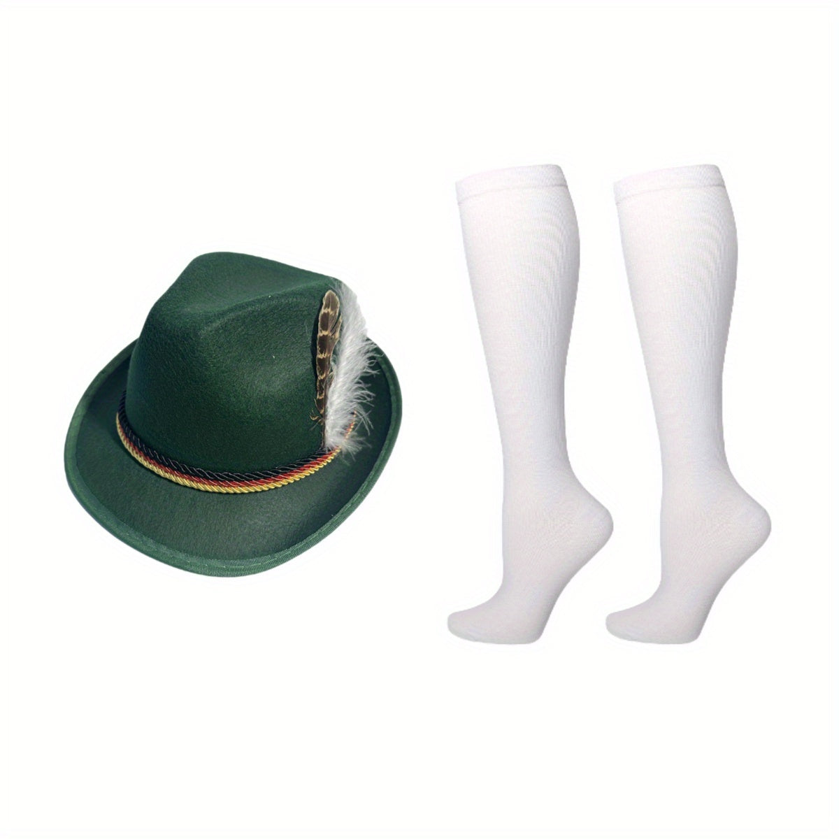 Oktoberfest Trachten Accessoire Set 2025 | Hut und Kniestrümpfe