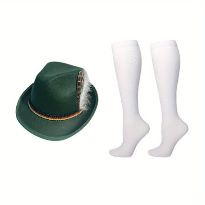 Oktoberfest Trachten Accessoire Set 2025 | Hut und Kniestrümpfe