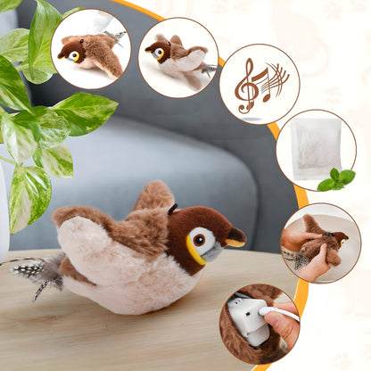 Katzenspielzeug Vogel mit Sound und Bewegung