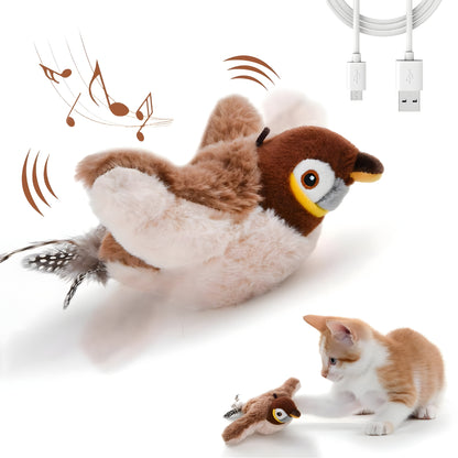 Katzenspielzeug Vogel mit Sound und Bewegung