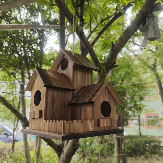 Rustikales Holz Vogelhaus Mehrkammer Outdoor
