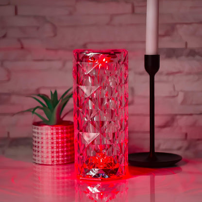 Tischlampe Acryl Kristalloptik mit Farbwechsel