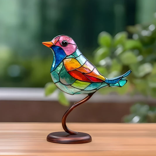 Dekofigur Vogel Buntes Acryl Kunstobjekt