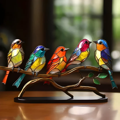 Dekofigur Vogel Buntes Acryl Kunstobjekt