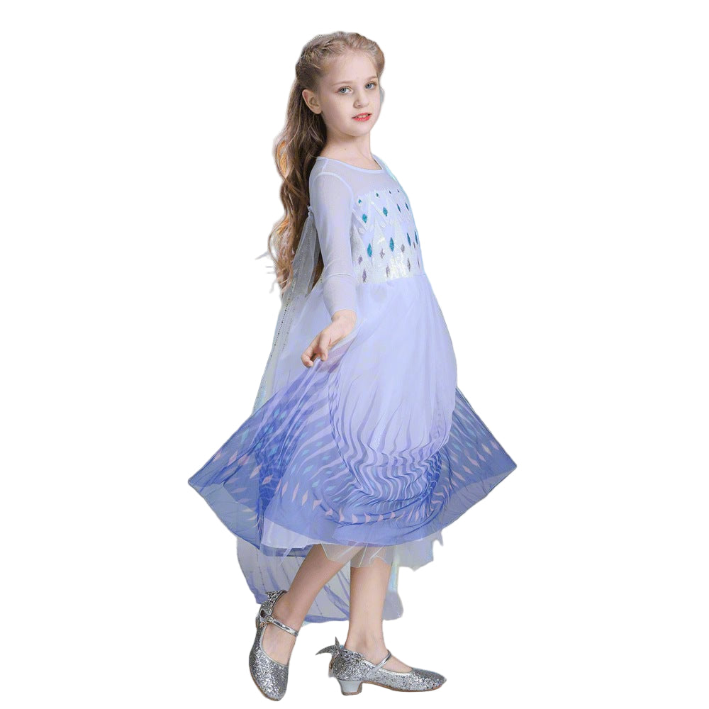 Kinder Prinzessin Kleid Blau Tüll Kostüm